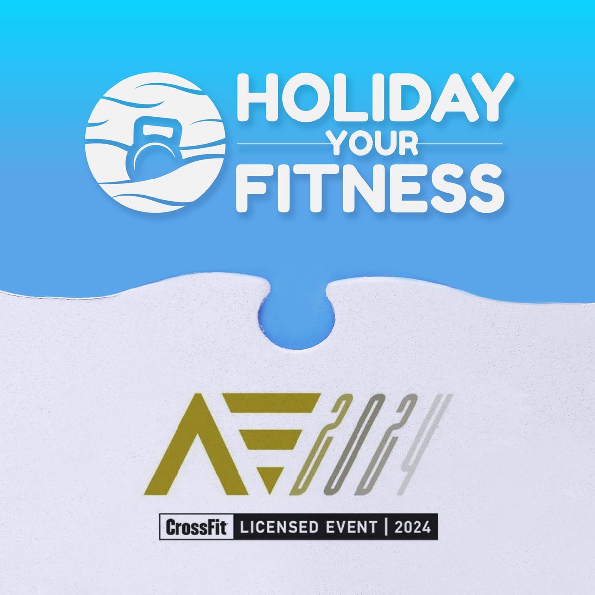 The logos of Athens Throwdown and Holiday your Fitness together.