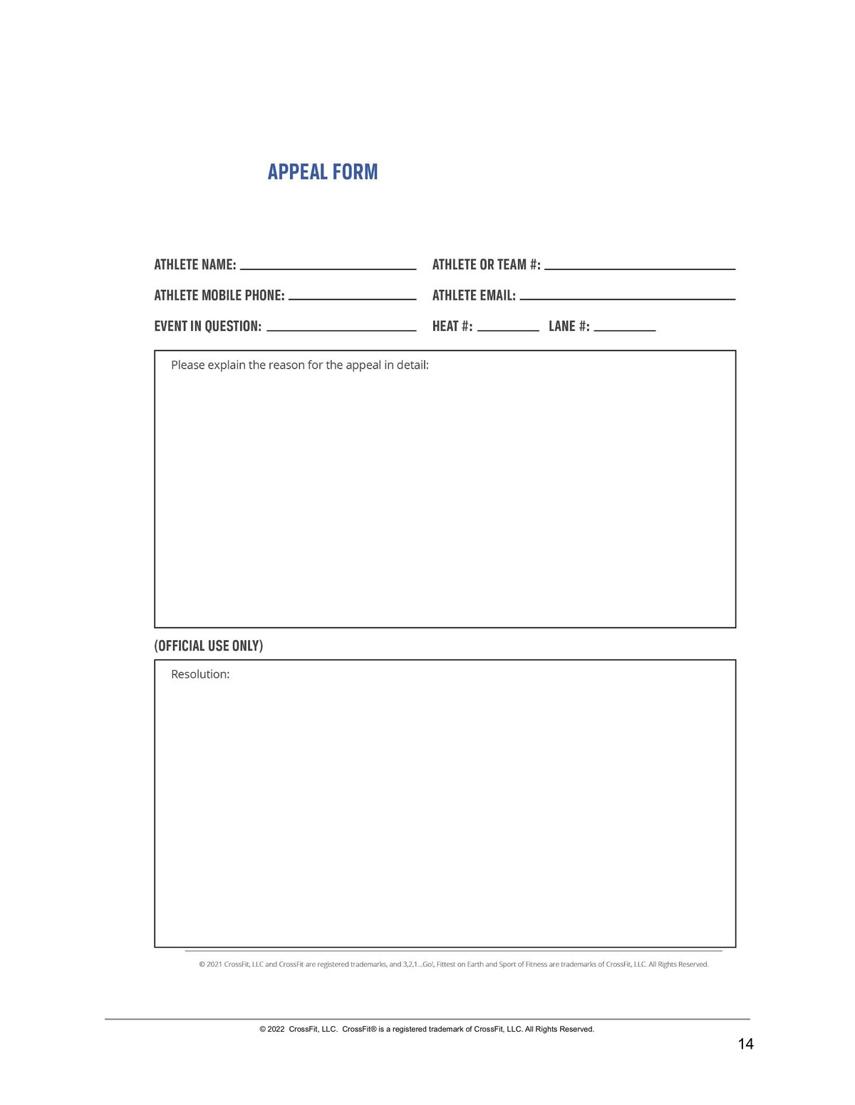 Appeal Form